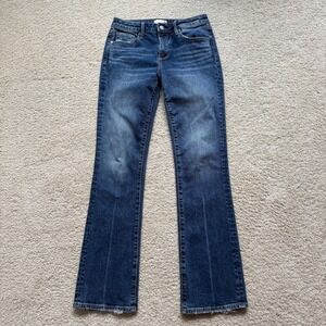 Driftwood Kelly Bootcut Jeans Size 26 Distressed Hem Dark Wash Denim Y2K Retro
